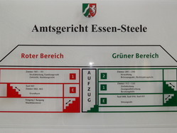 Info-Tafel im Eingangsbereich Info-Tafel im Eingangsbereich
