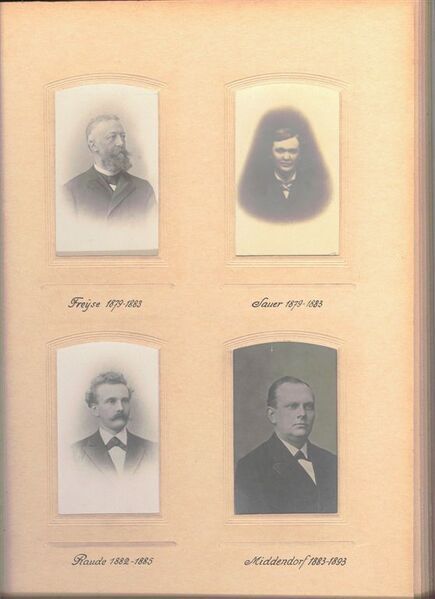 historische Fotos der ersten vier Amtsrichter in Steele